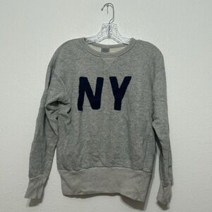 Ebbets Field Flannels Gray NY New York Sweatshirt Crewneck Pullover Mens Size S